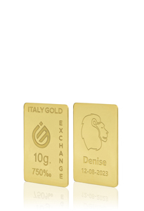 Lingotto Oro segno zodiacale Leone 18 Kt da 10 gr. - Idea Regalo Segni Zodiacali - IGE: Italy Gold Exchange